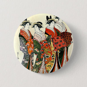 BADGE ROND 5 CM ART JAPONAIS DE CRU DE GEISHA