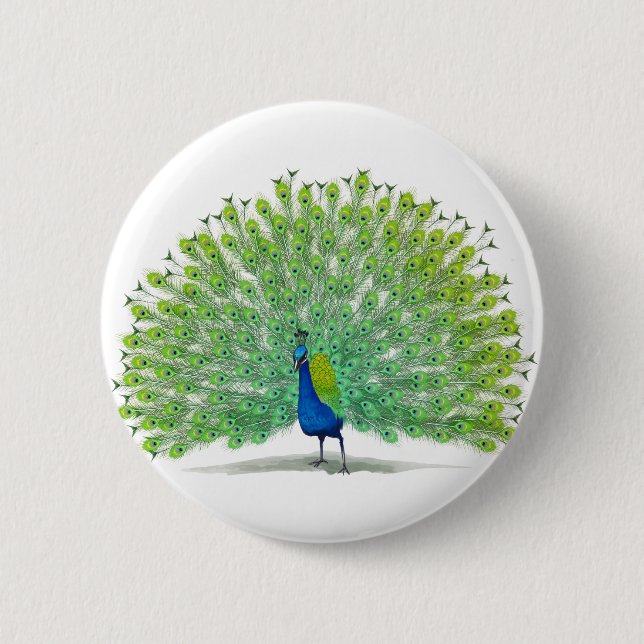Badge Rond 5 Cm Art magnifique de paon (Devant)