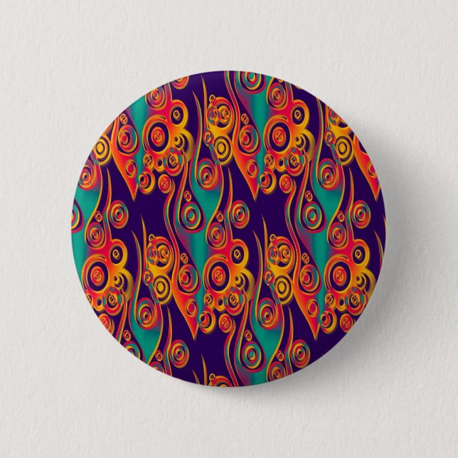 Badge Rond 5 Cm Art Motif tatouage - flammes & cercles (Devant)