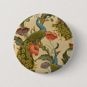Badge Rond 5 Cm Art Nouveau vintage 1896 Le Motif Peacock