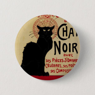 Badge Rond 5 Cm Art Nouveau vintage, Ce Soir Conversation Noir Cha