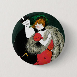 Badge Rond 5 Cm Art Nouveau vintage, Mode italienne Amour Romance