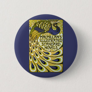 Badge Rond 5 Cm Art Nouveau vintage, plume de paon Macmillan