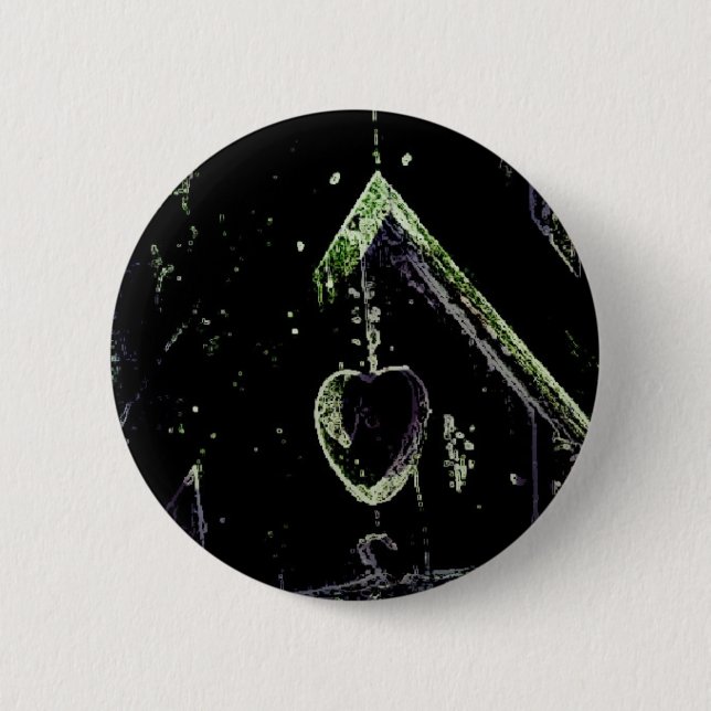 Badge Rond 5 Cm Art numérique Bird House (Devant)