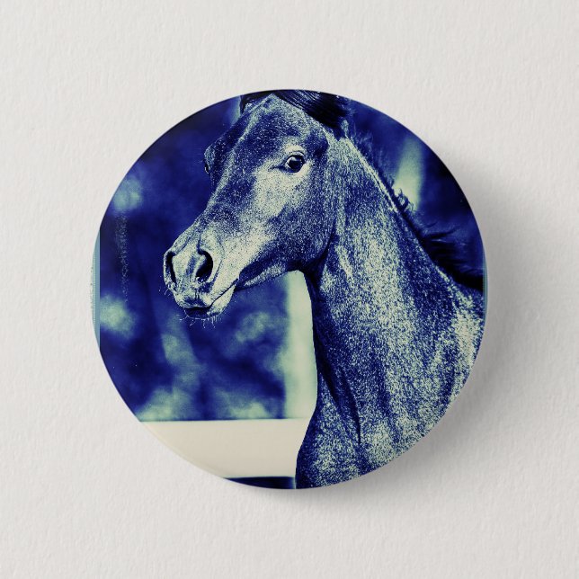 Badge Rond 5 Cm Art numérique Bleu Arabe (Devant)
