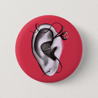 Badge Rond 5 Cm Art numérique de monstre d'oreille bizarre