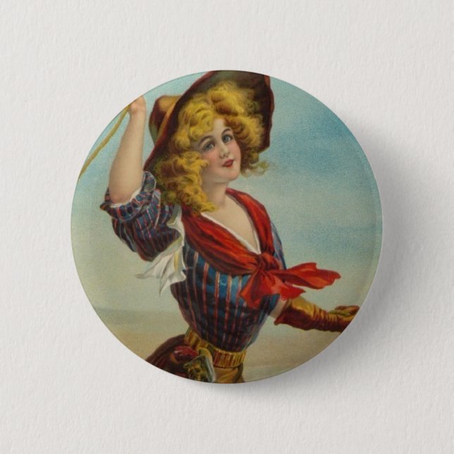 Badge Rond 5 Cm Art occidental d'illustration de cowboy de (Devant)
