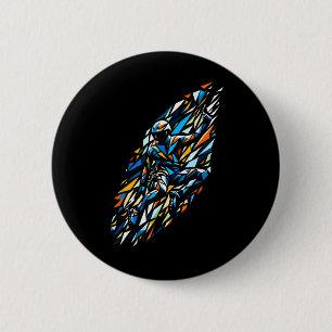 Badge Rond 5 Cm Art polygonal grimpeur d'escalade de rocher Bloc B