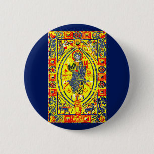 Badge Rond 5 Cm Art populaire byzantin Jésus