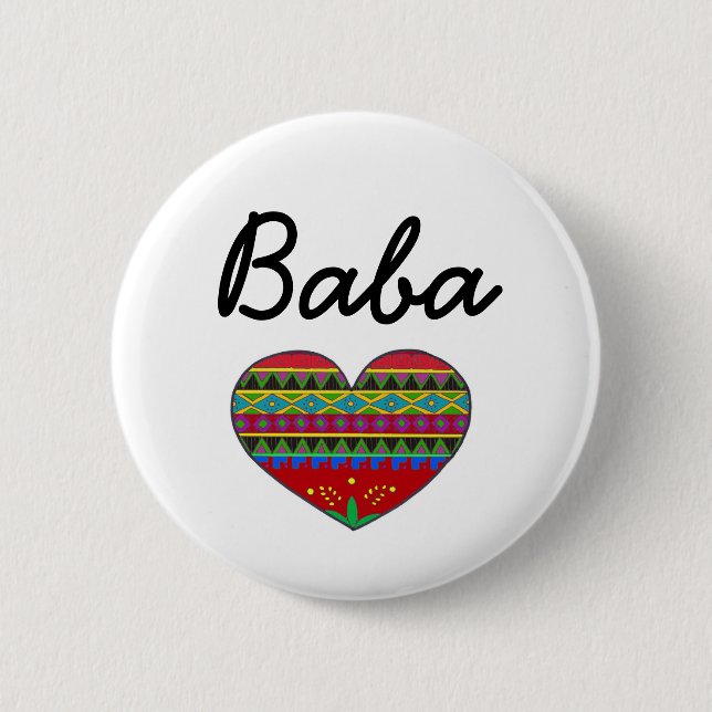 Badge Rond 5 Cm Art populaire d'Ukrainien d'amour de baba (Devant)