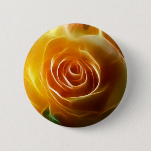 Badge Rond 5 Cm Art rougeoyant de fleur de fractale de fleur de