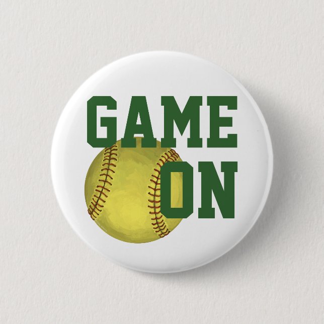 Badge Rond 5 Cm Art Softball Peint (Devant)
