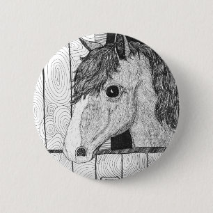 Badge Rond 5 Cm Art solo de cheval