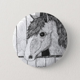 Badge Rond 5 Cm Art solo de cheval