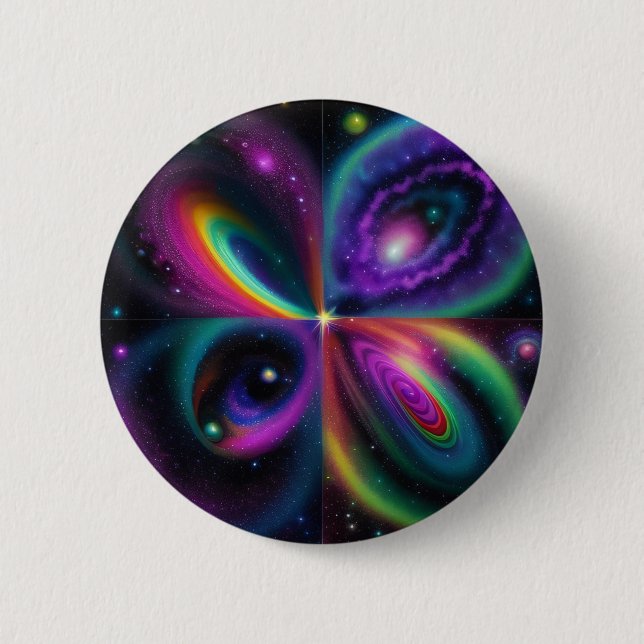 Badge Rond 5 Cm Art spatial Abstrait (Devant)