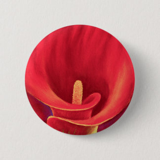 Badge Rond 5 Cm Art tropical de fleur de lis rouge de Cala - multi