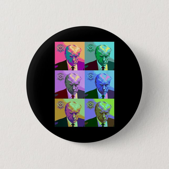 Badge Rond 5 Cm Art Trump Mugshot (Devant)