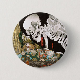 Badge Rond 5 Cm Art Ukiyo-e vintage de Kuniyoshi : Spectre de sque