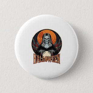 Badge Rond 5 Cm Art Vectoriel Diseuse de Bonne Aventure Squelette