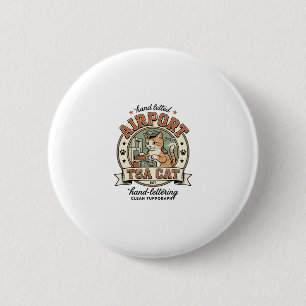 Badge Rond 5 Cm Art vectoriel vintage Chat TSA de l'aéroport Chat 
