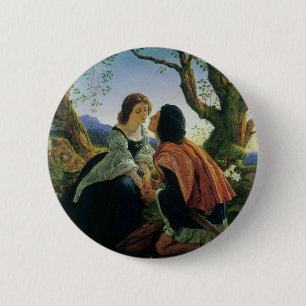 Badge Rond 5 Cm Art vintage, Amants au crépuscule, Sir Joseph Noel