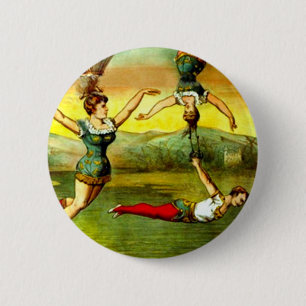 Badge Rond 5 Cm Art vintage d'affiche de Loi de cirque de Madame