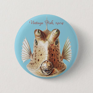 Badge Rond 5 Cm Art vintage de la vache marine dorée d'Ernst Haeck