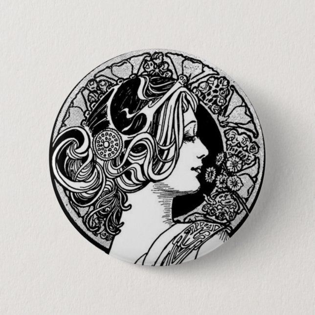 Badge Rond 5 Cm Art vintage Nouveau (Devant)