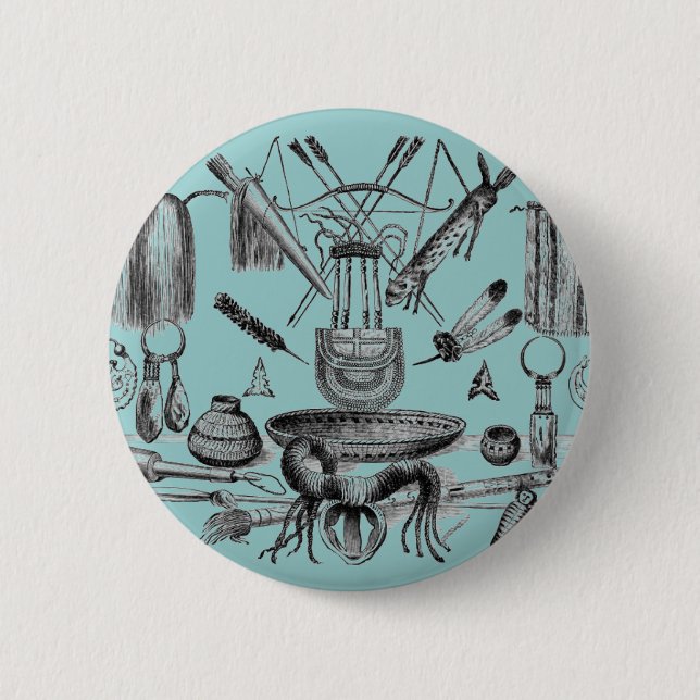 Badge Rond 5 Cm Artefacts indiens, utton (Devant)