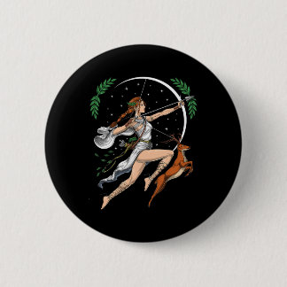 Badge Rond 5 Cm Artémis Déesse Grecque De La Chasse Grèce Ancienne