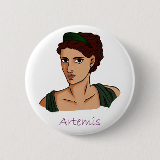 Badge Rond 5 Cm Artemis - Insigne de déesse grecque