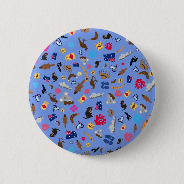 Badge Rond 5 Cm Articles australiens, pour ce qu'est Austalia (Devant)