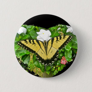 Badge Rond 5 Cm Articles de papillon d'hiver de tigre d'anniversai