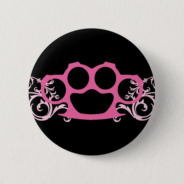 Badge Rond 5 Cm Articulations en laiton roses (Devant)