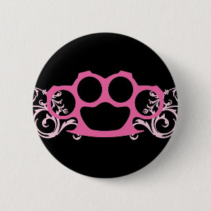 Badge Rond 5 Cm Articulations en laiton roses