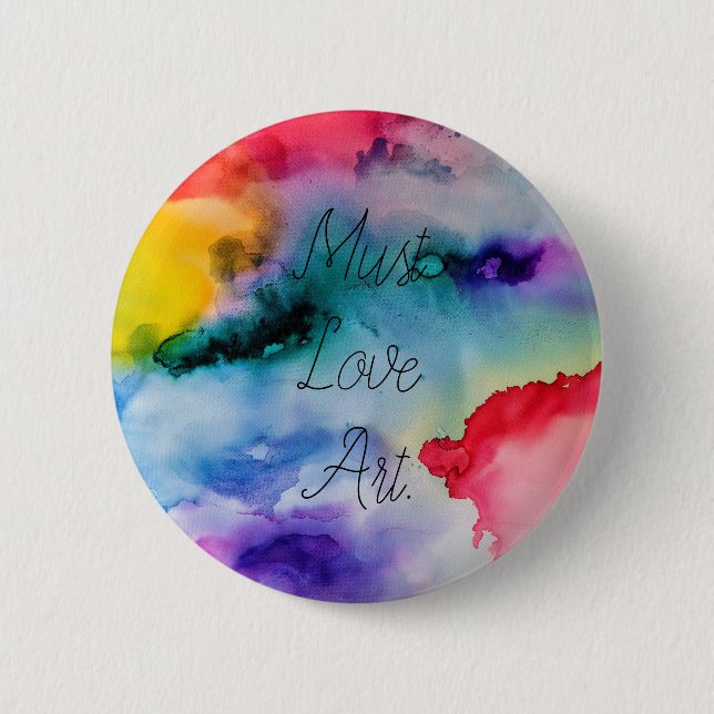 Badge Rond 5 Cm Artisan Creative Splashes de l'aquarelle (Devant)
