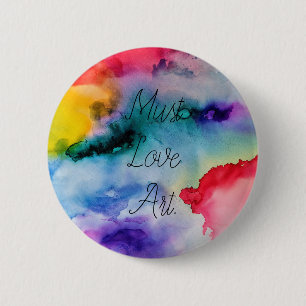 Badge Rond 5 Cm Artisan Creative Splashes de l'aquarelle