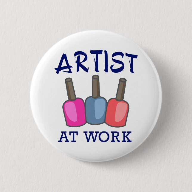 Badge Rond 5 Cm Artiste au travail (Devant)