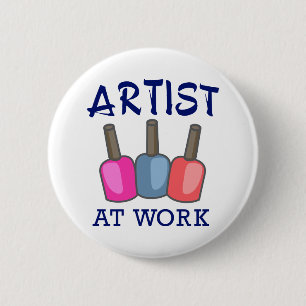 Badge Rond 5 Cm Artiste au travail