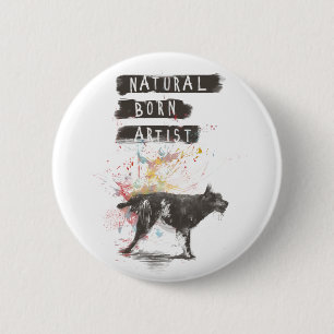 Badge Rond 5 Cm artiste de naissance