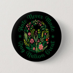 Badge Rond 5 Cm Artistic Floral Democrat Président Libéral Anti Tr