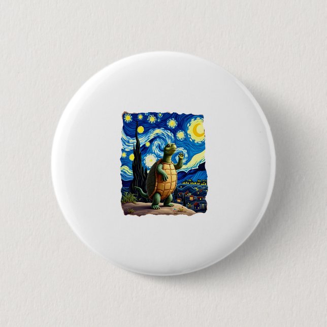 Badge Rond 5 Cm Artistic Turtle Shirt  Starry Night Turtle (1) (Devant)