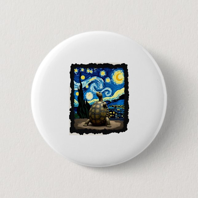 Badge Rond 5 Cm Artistic Turtle Shirt  Starry Night Turtle (2) (Devant)