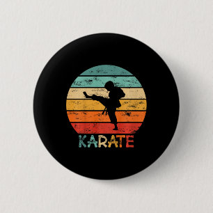 Badge Rond 5 Cm Arts martiaux de karaté pour enfants Motif grunge 