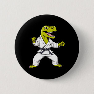 Badge Rond 5 Cm Arts martiaux Karaté T-rex Taekwondo Kickboxing po
