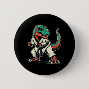 Badge Rond 5 Cm Arts martiaux Karaté Taekwondo dinosaure T-rex