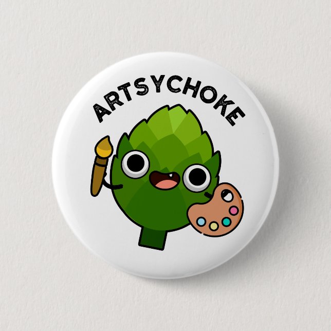 Badge Rond 5 Cm Artsychoke Funny Veggie Artichoke (Devant)