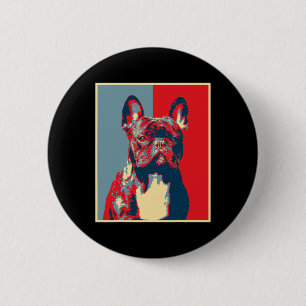 Badge Rond 5 Cm Artwork Frenchie - Vintage Silhouette French Bulle
