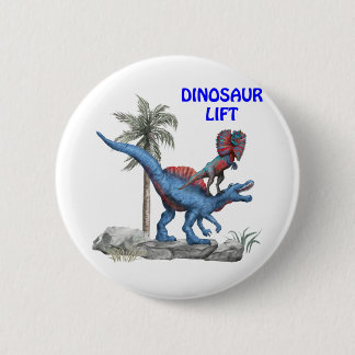 Badge Rond 5 Cm Ascenseur Dinosaur