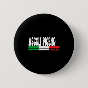 Badge Rond 5 Cm Ascoli Piceno Ville Italia Drapeau Vintage Italie